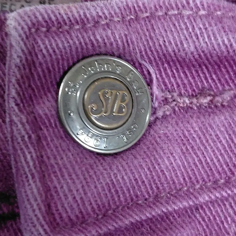 St. John's Bay Purple Corduroy Straight Leg Jeans Women See Measurements